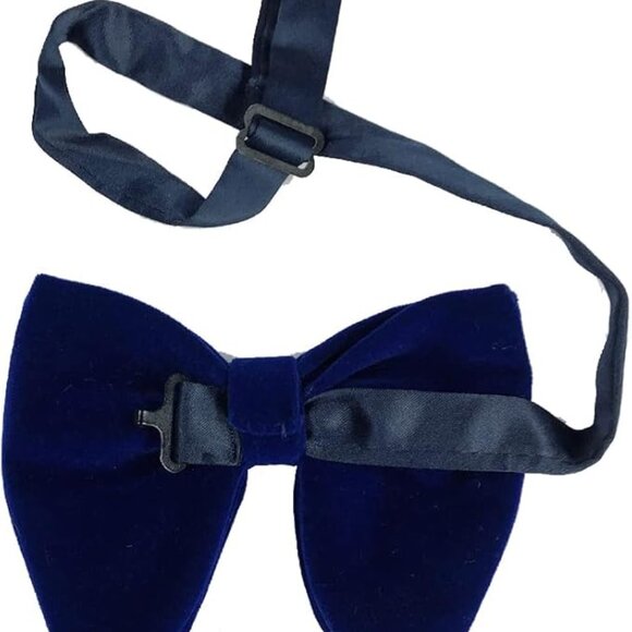 Velvet Bow Ties for Men Set Dark Blue - Picture 4 of 5